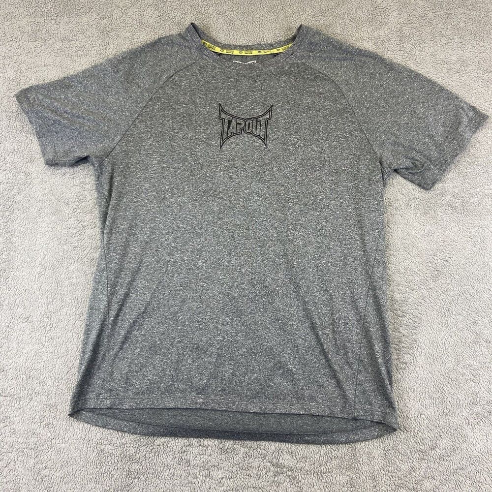 Tapout Shirt Mens Medium Gray Short Sleeve Crew Neck T Shirt Activewear Workout
